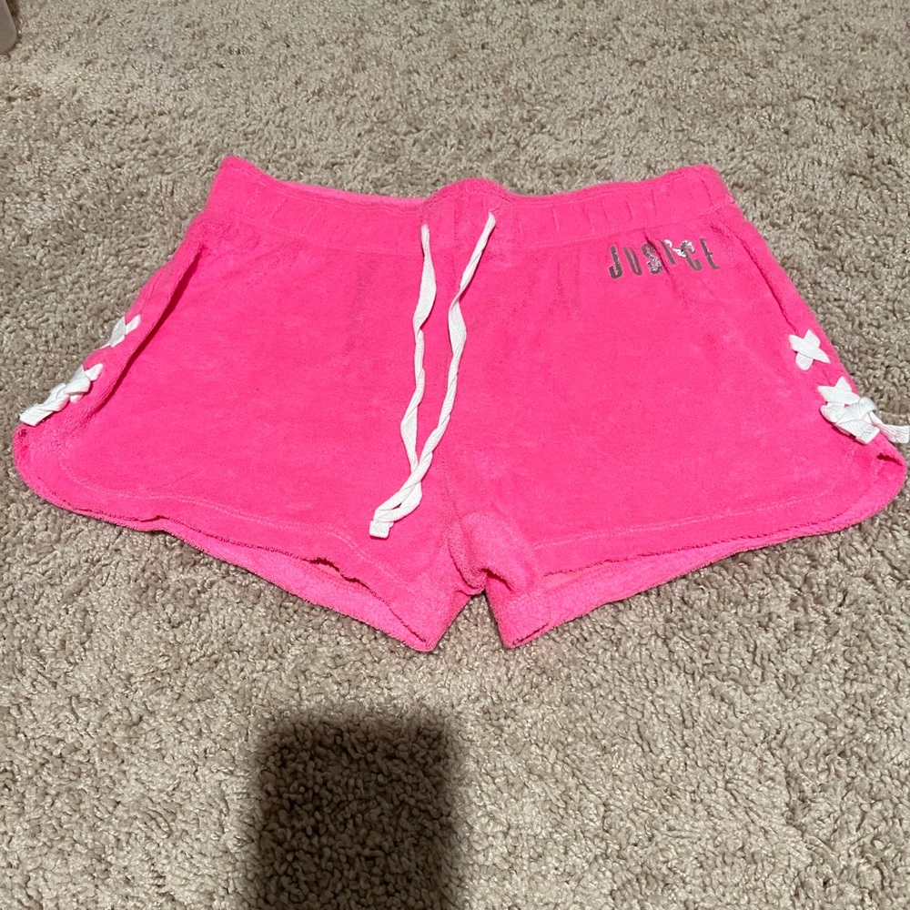 Justice Active 14/16 soft Terry Dolphin Short Hot Pink
